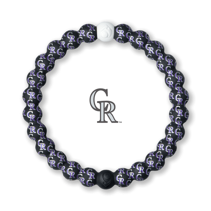 Silicone beaded bracelet with Colorado Rockies logo pattern