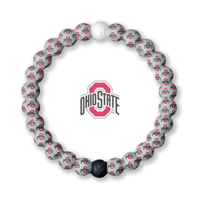 Silicone beaded bracelet with Ohio State logo pattern.