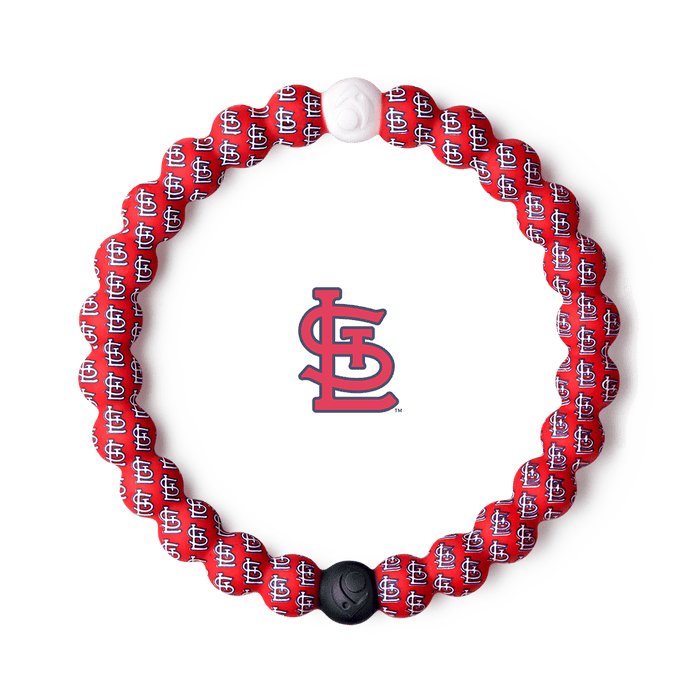 Silicone beaded bracelet with St Louis Cardinals logo pattern