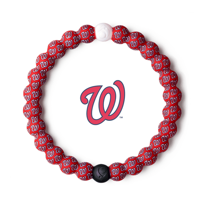 Silicone beaded bracelet with Washington Nationals logo pattern